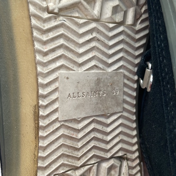 All Saints women low top black and white genuine leather sneakers keds - Picture 8 of 9